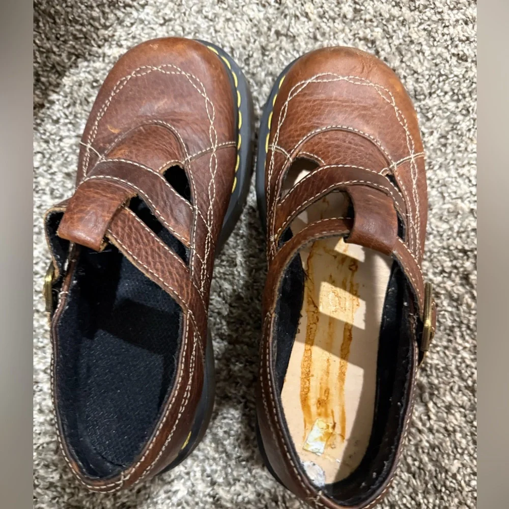 Dr. Martens Brown Leather Mary Jane Shoes - Picture 11 of 11
